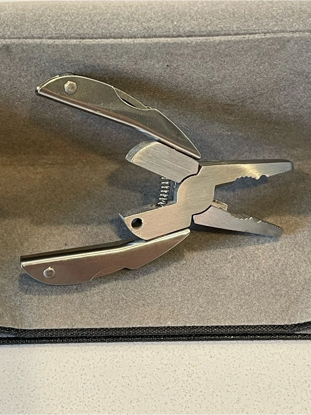 Stainless Steel Multi-Tool with Black Nylon Pouch - Men Grooming